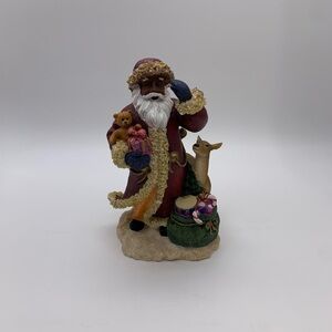 YOUNGS INCORPORATED Christmas Santa With Reindeer & Toys Statue Figurine 8.5”